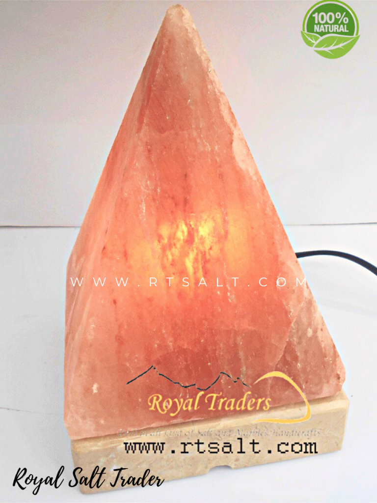 Pyramid salt lamp with Marble Base